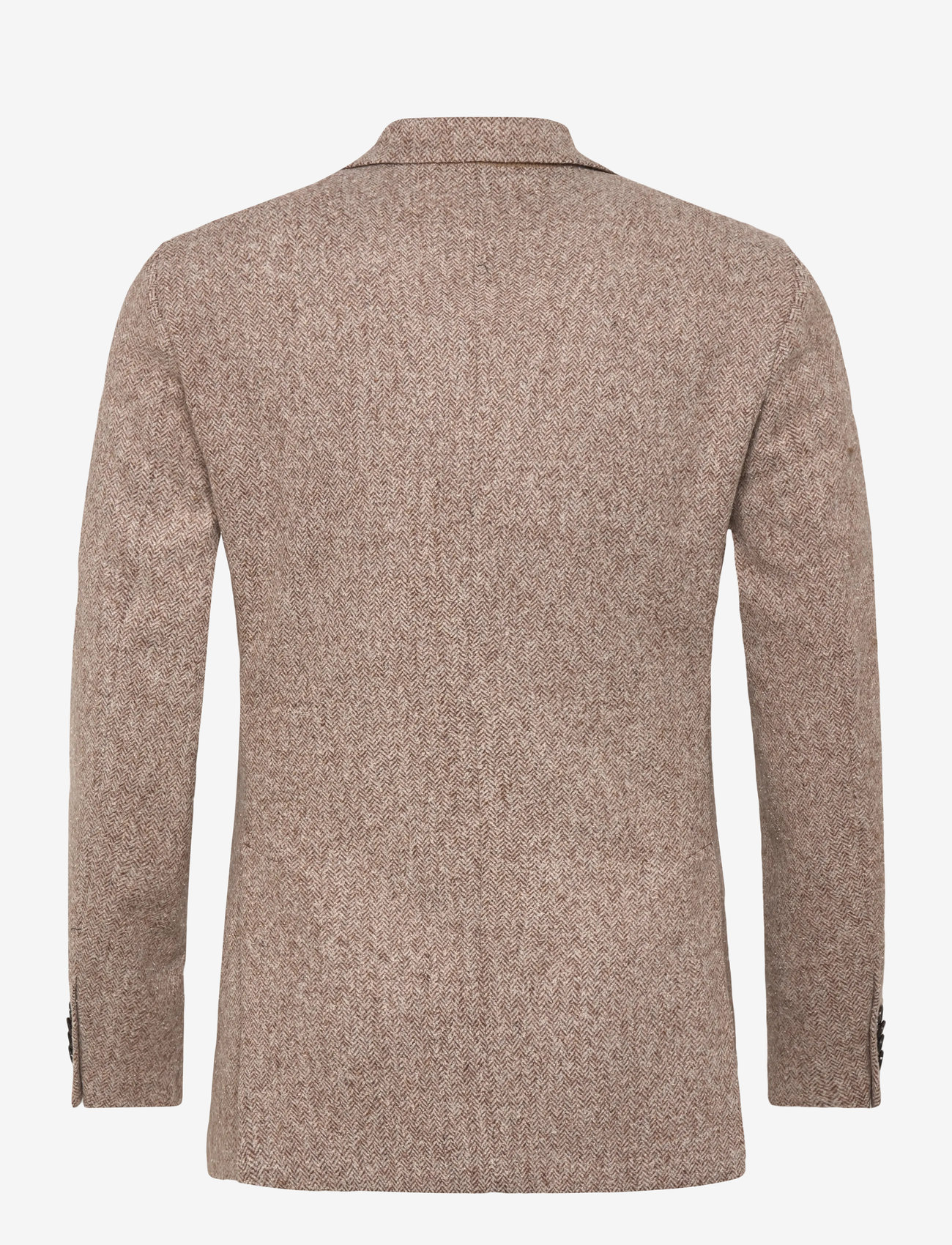 Morris - Brushed Herringbone Jacket - single breasted blazers - brown - 2