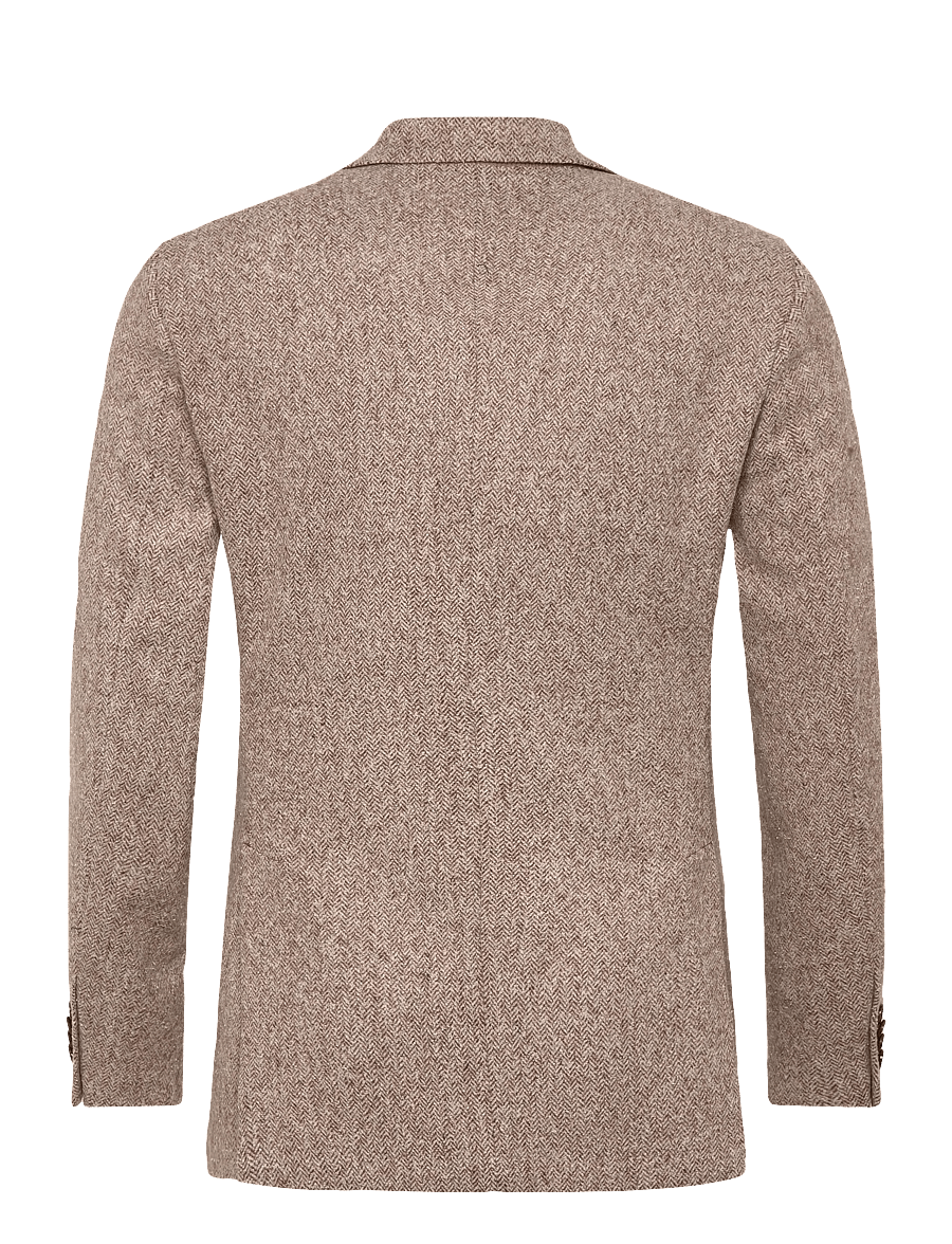 Morris - Brushed Herringbone Jacket - brown - 2