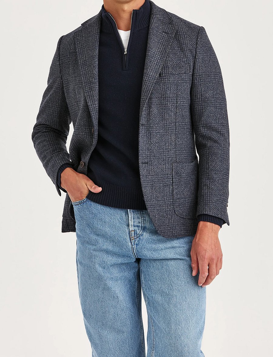Morris - Jersey Wool Casual Jacket - navy - 0
