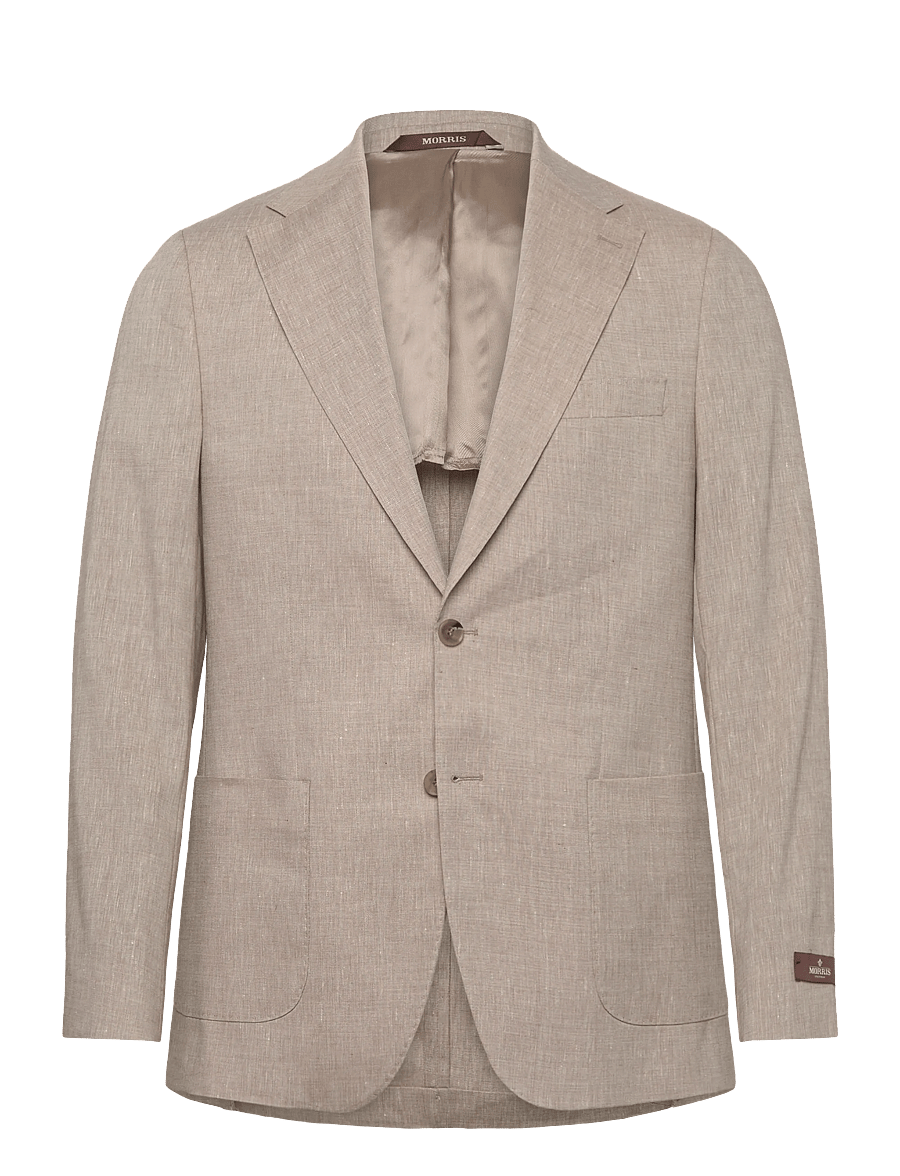 Morris - Morris Linen Suit Jacket - enkelknäppta kavajer - khaki - 1