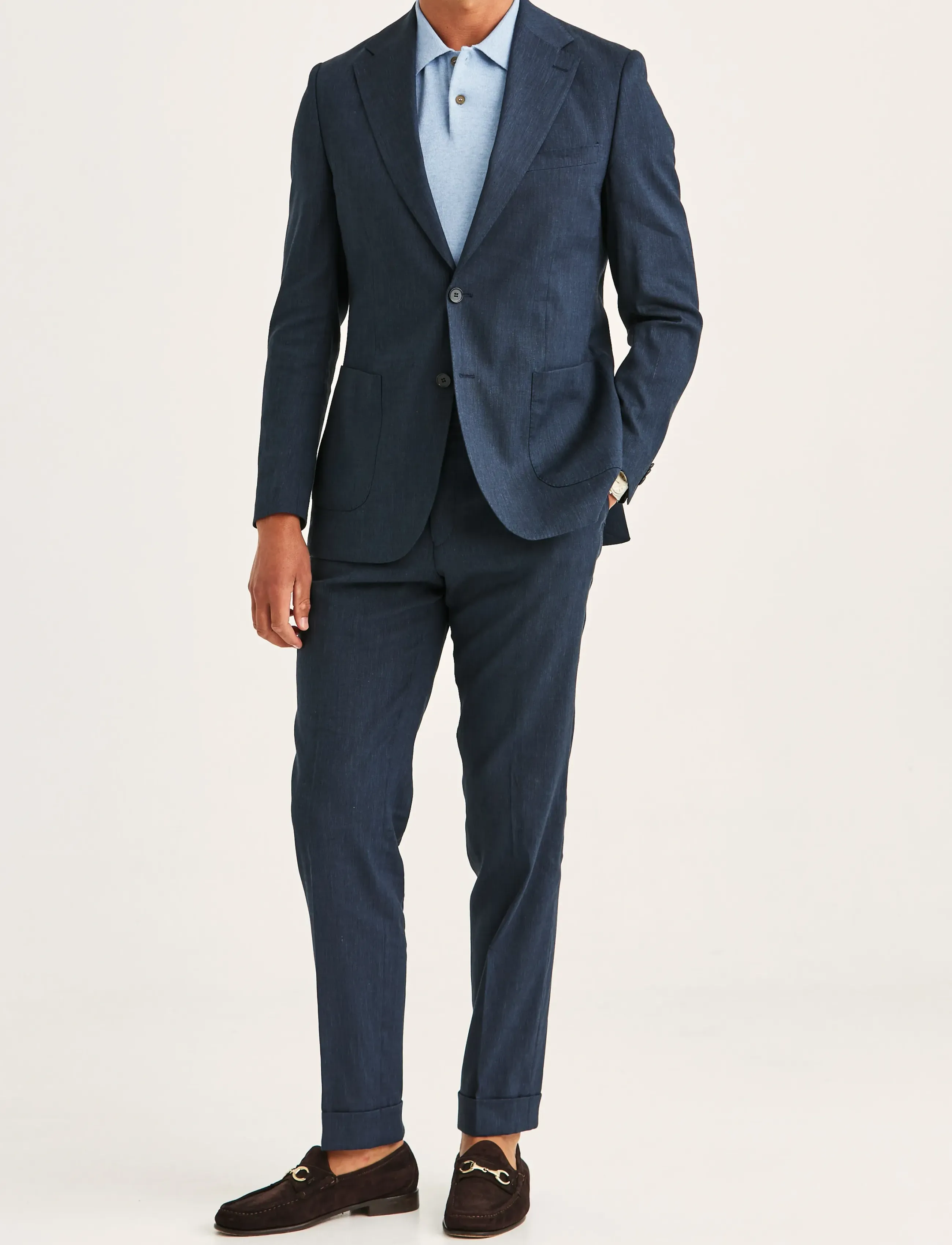 Morris - Morris Linen Suit Jacket - blazers met enkele rij knopen - navy - 3