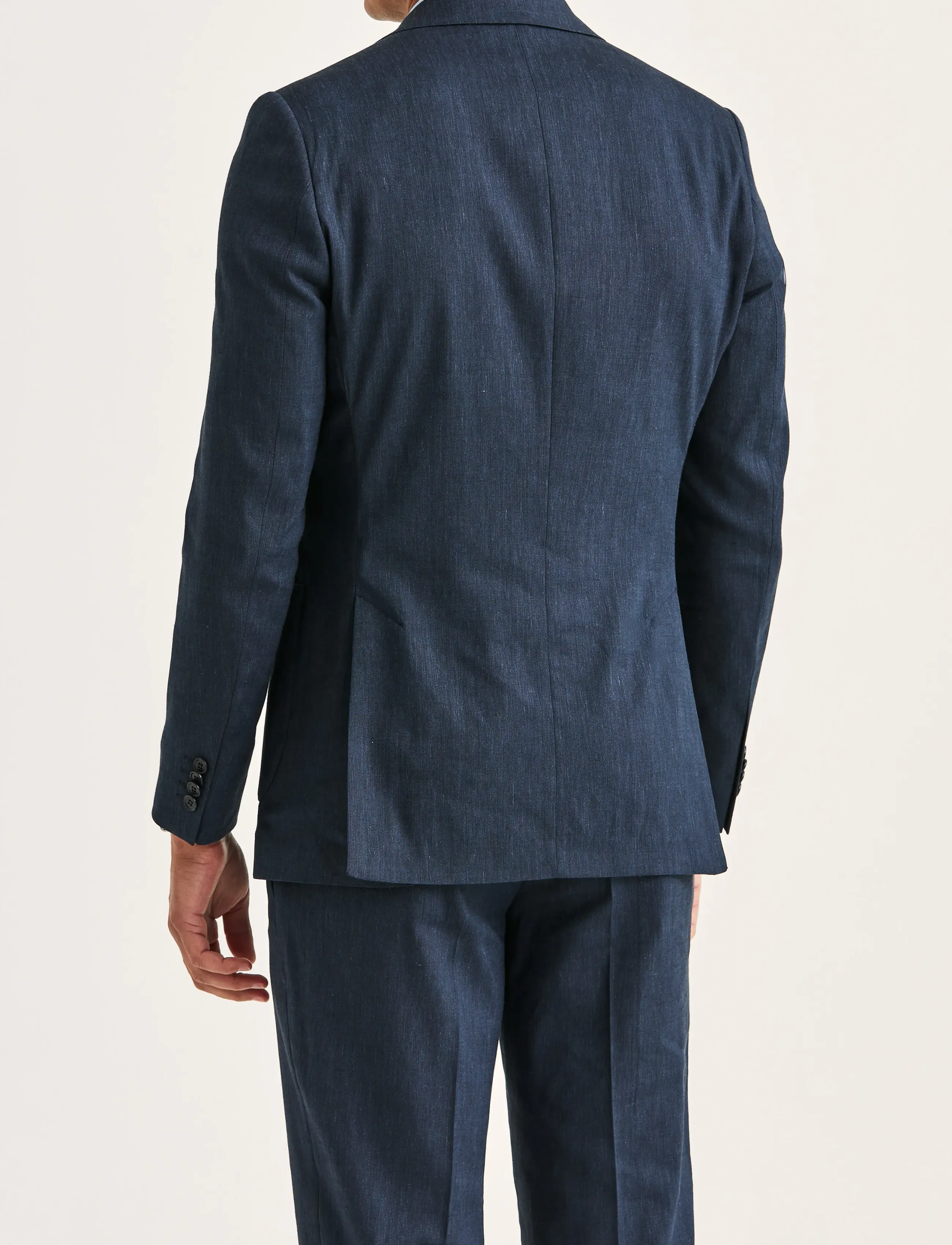 Morris - Morris Linen Suit Jacket - blazers met enkele rij knopen - navy - 4