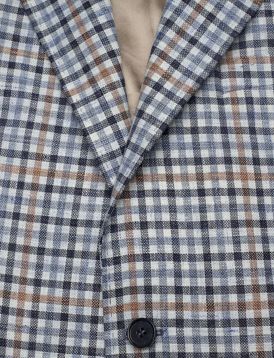 Morris - Linen Blue Check Jacket - Üherealised pintsakud - navy - 5