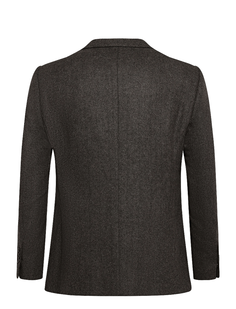 Morris - Soft Herringbone Jacket - einreiher - brown - 2