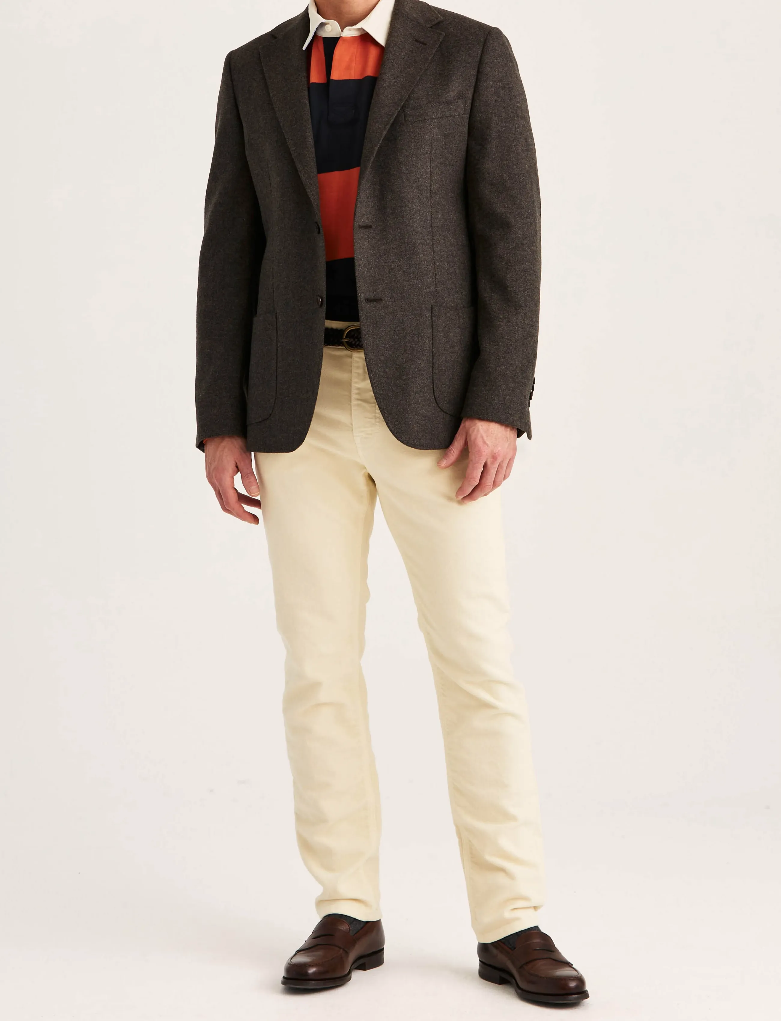 Morris - Soft Herringbone Jacket - brown - 3