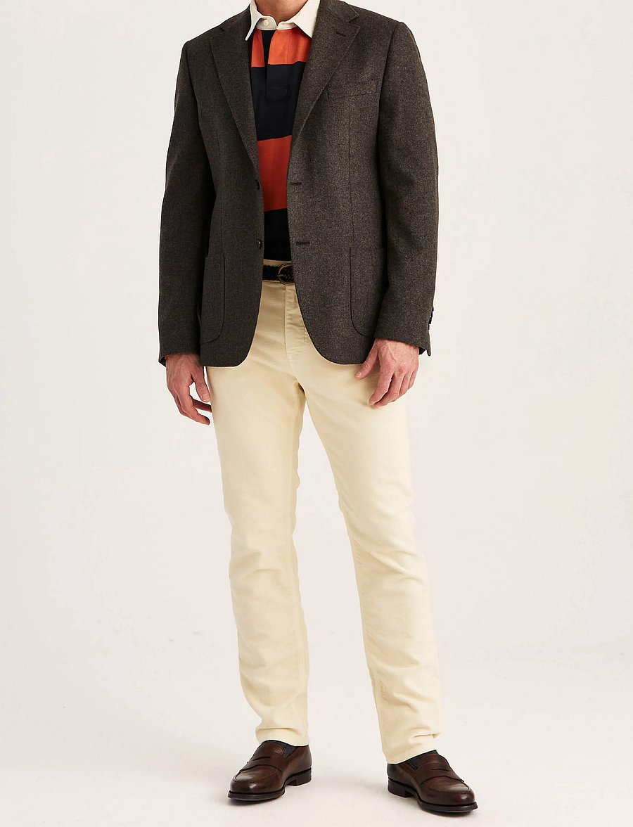 Morris - Soft Herringbone Jacket - einreiher - brown - 3