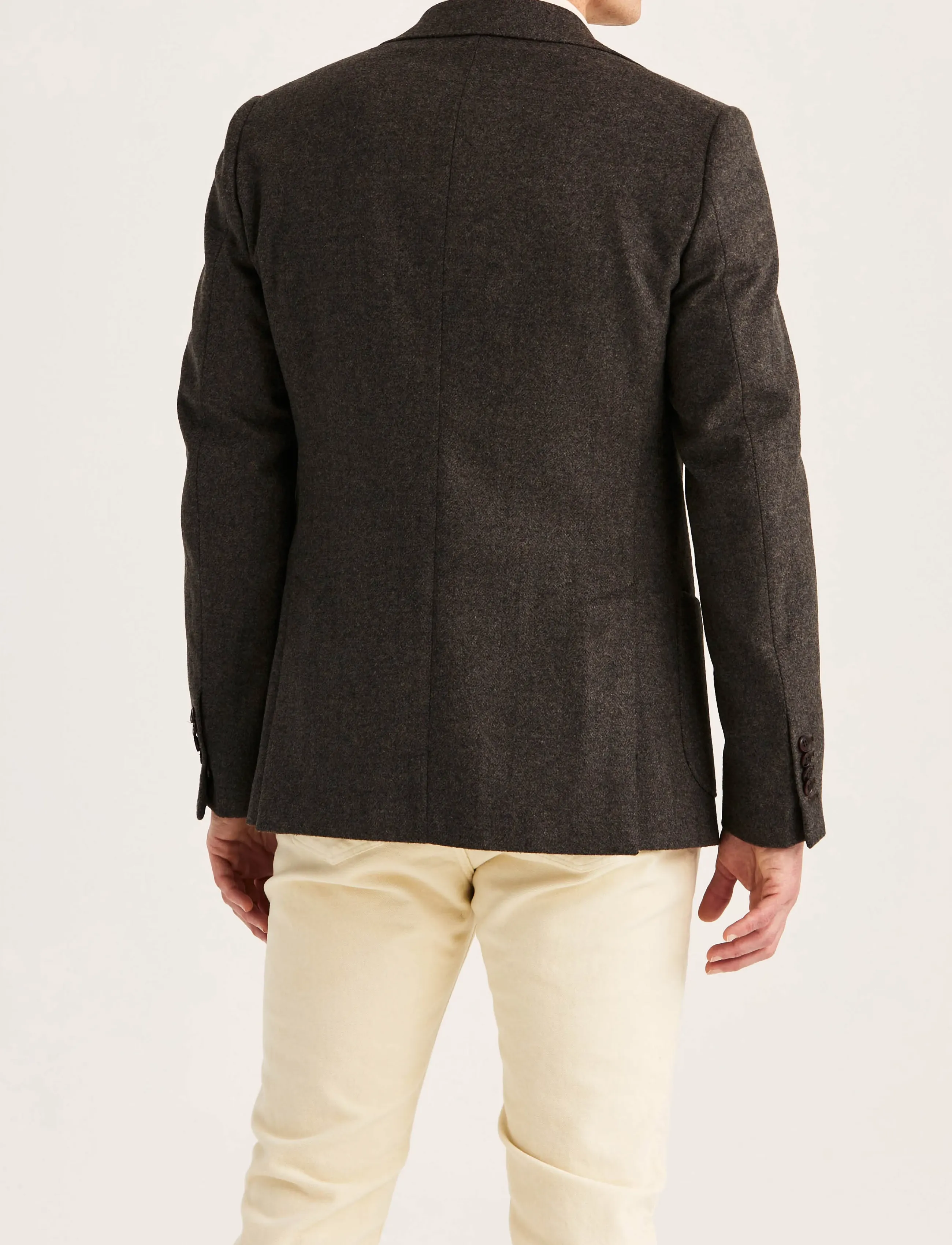 Morris - Soft Herringbone Jacket - brown - 4