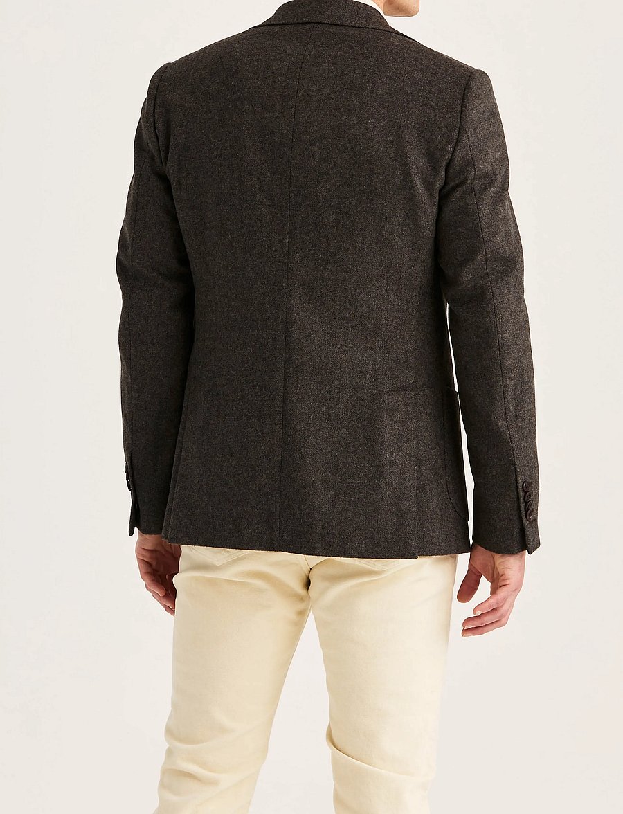 Morris - Soft Herringbone Jacket - einreiher - brown - 4