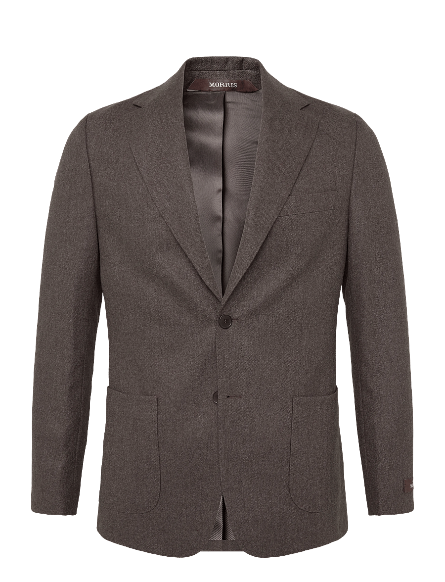 Morris - Flannel Suit Jacket - einreiher - brown - 1