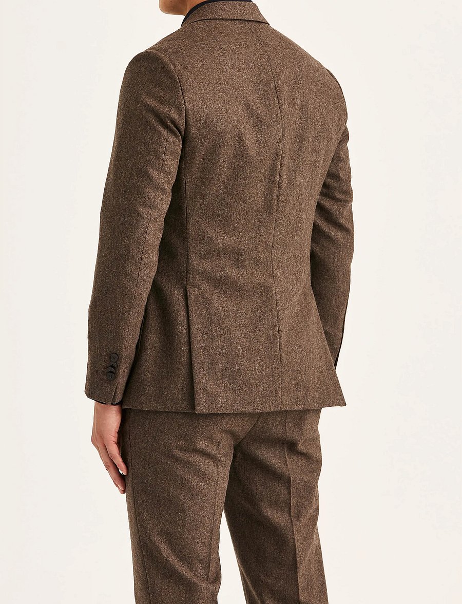 Morris - Flannel Suit Jacket - einreiher - brown - 0
