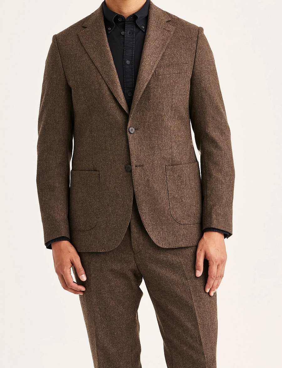 Morris - Flannel Suit Jacket - einreiher - brown - 4