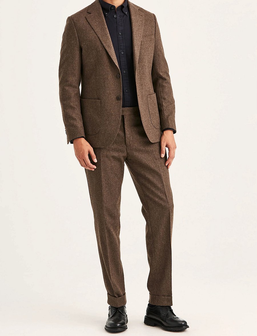 Morris - Flannel Suit Jacket - einreiher - brown - 5