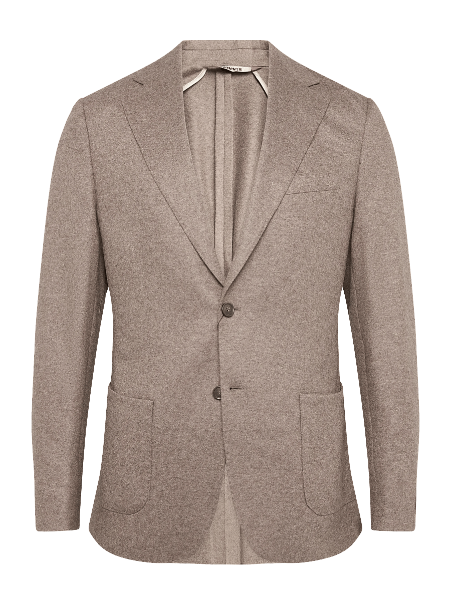 Morris - Wool Jersey Jacket - single breasted blazers - brown - 1