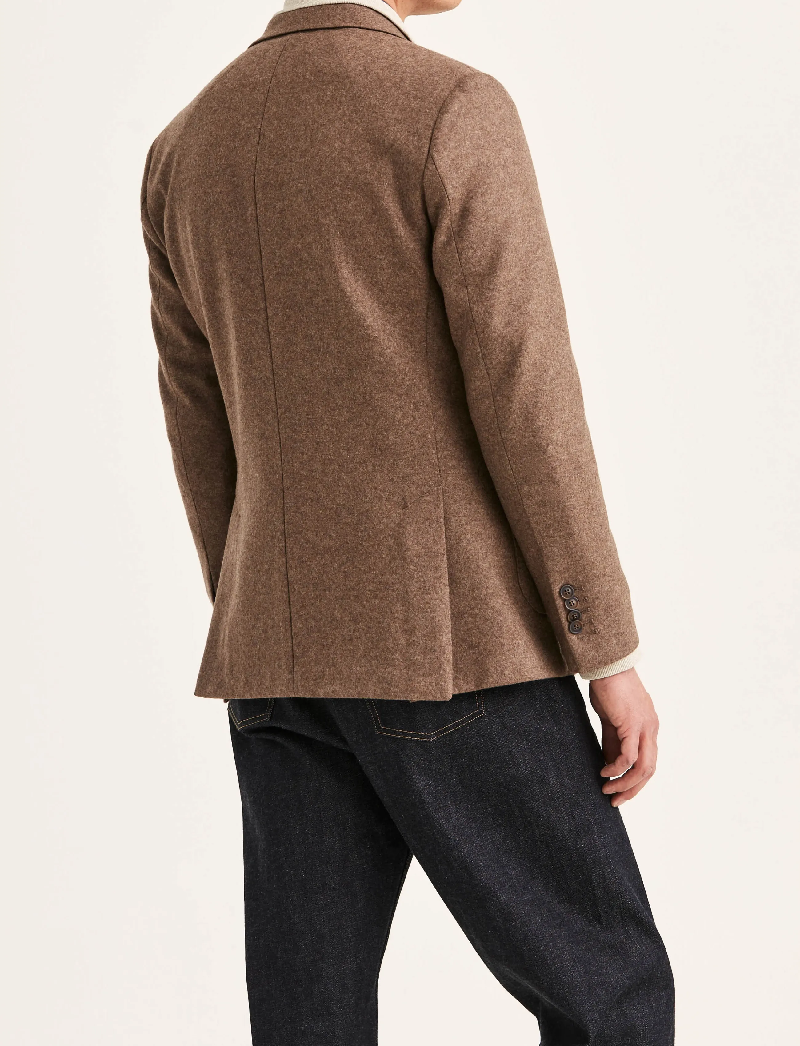 Morris - Wool Jersey Jacket - single breasted blazers - brown - 4
