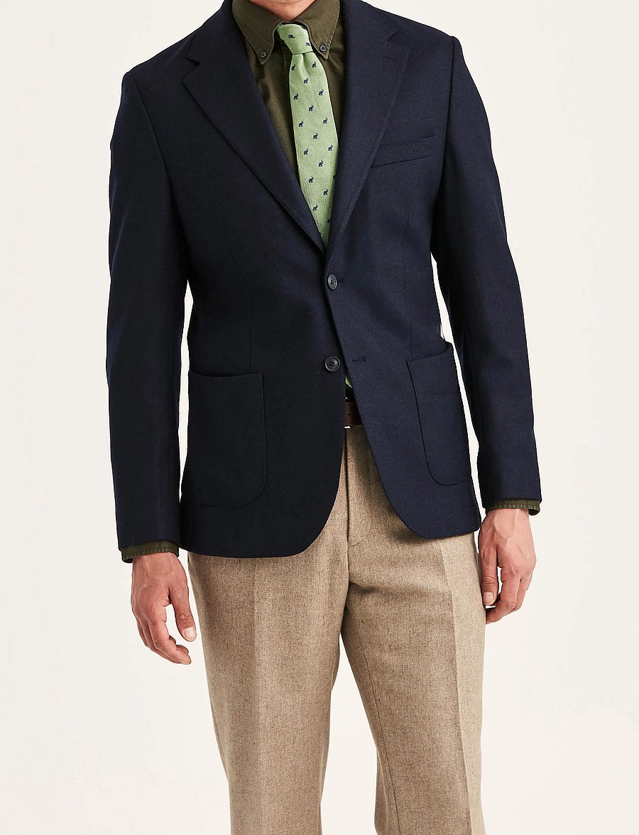 Morris - Wool Jersey Jacket - Üherealised pintsakud - navy - 0