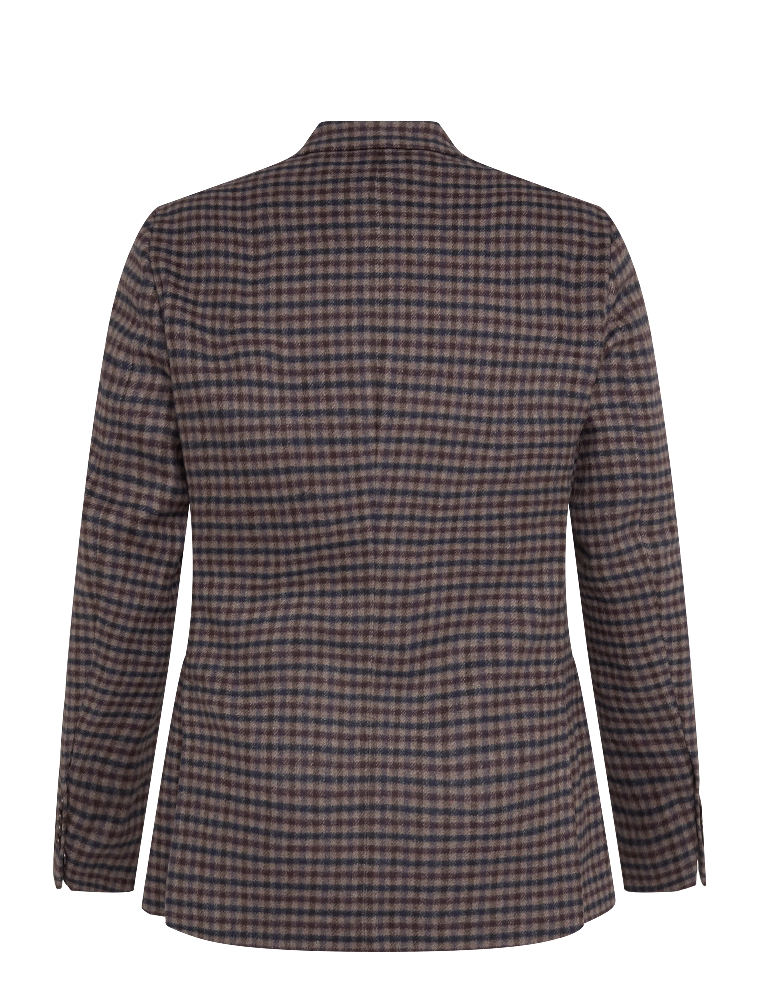 Morris - Soft Check Jacket - enkeltradede blazere - brown - 2