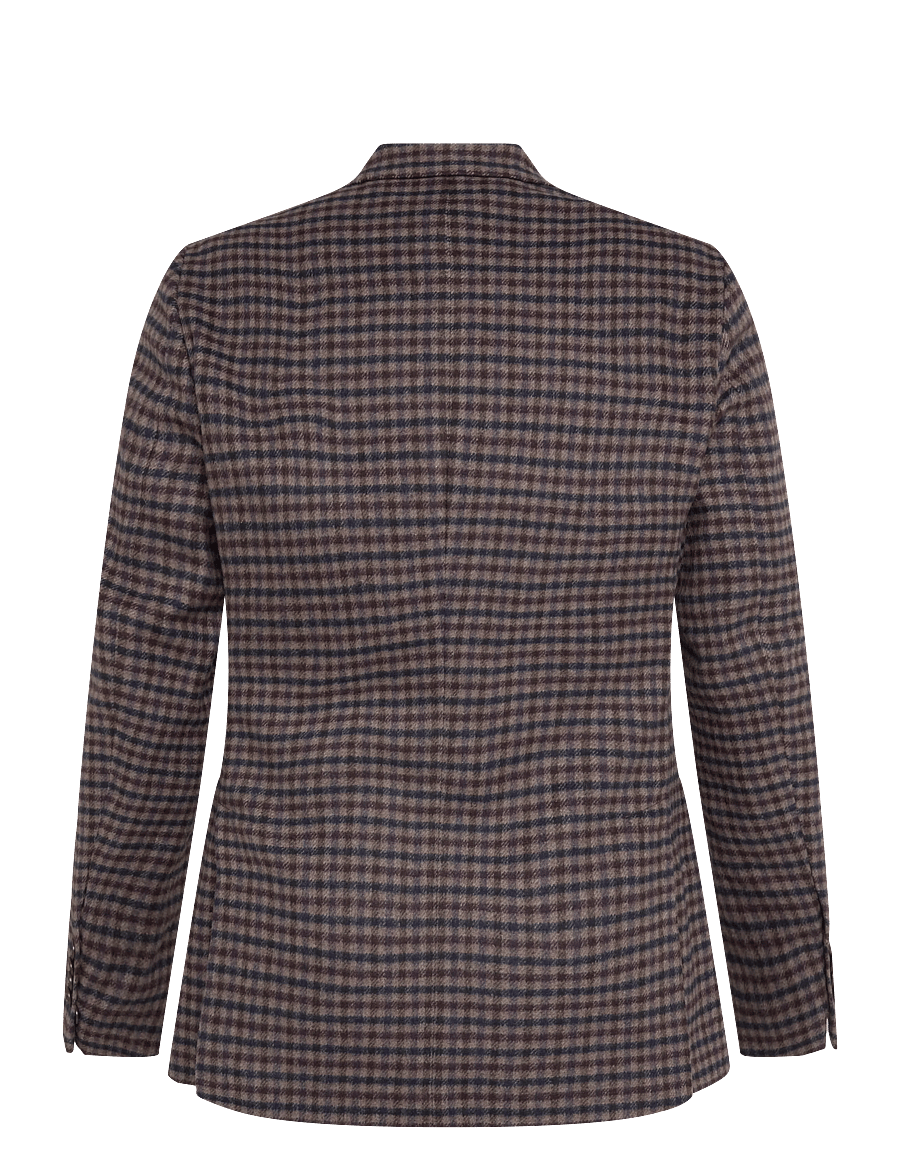 Morris - Soft Check Jacket - enkeltradede blazere - brown - 2