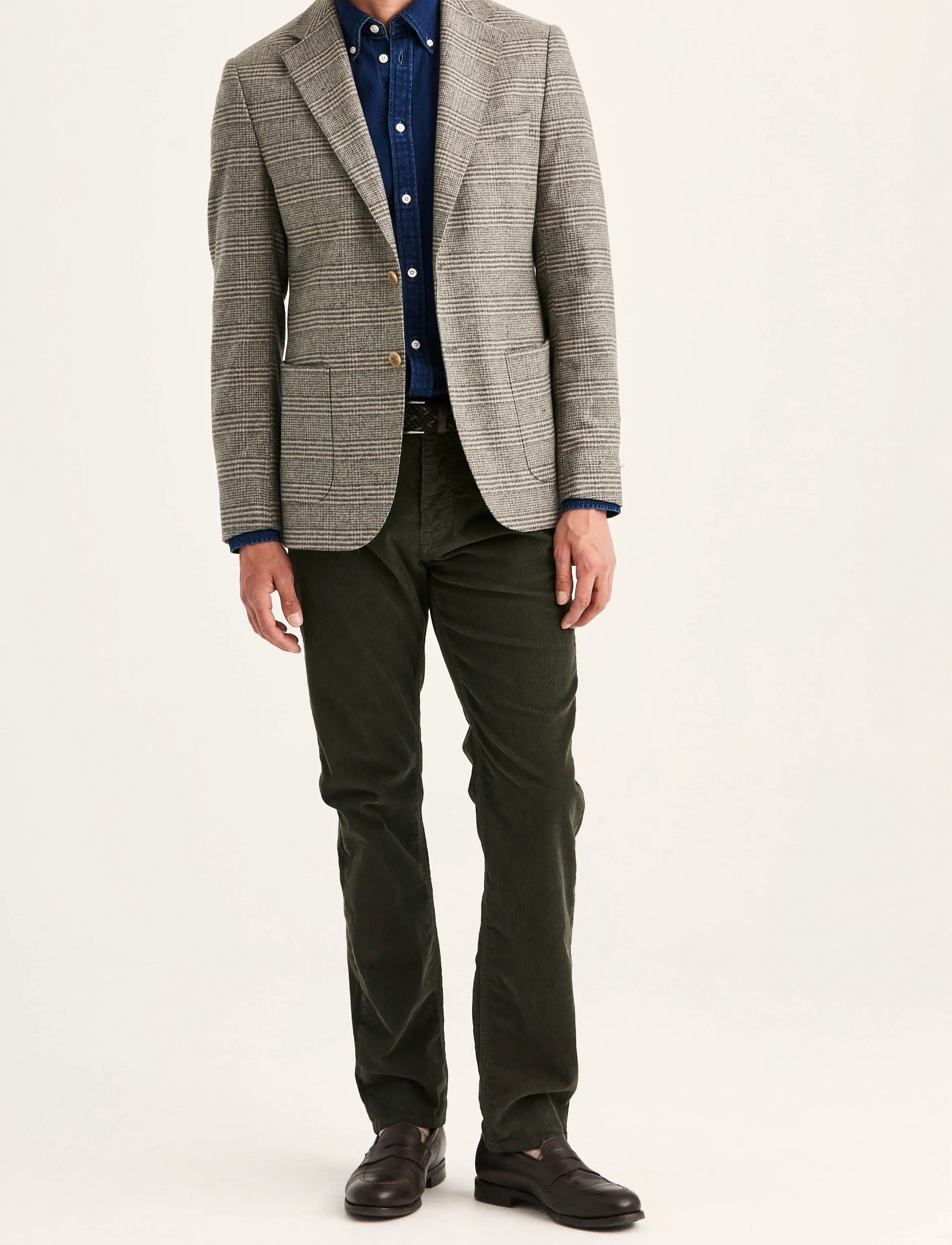 Morris - Soft Check Jacket - enkeltradede blazere - brown - 3
