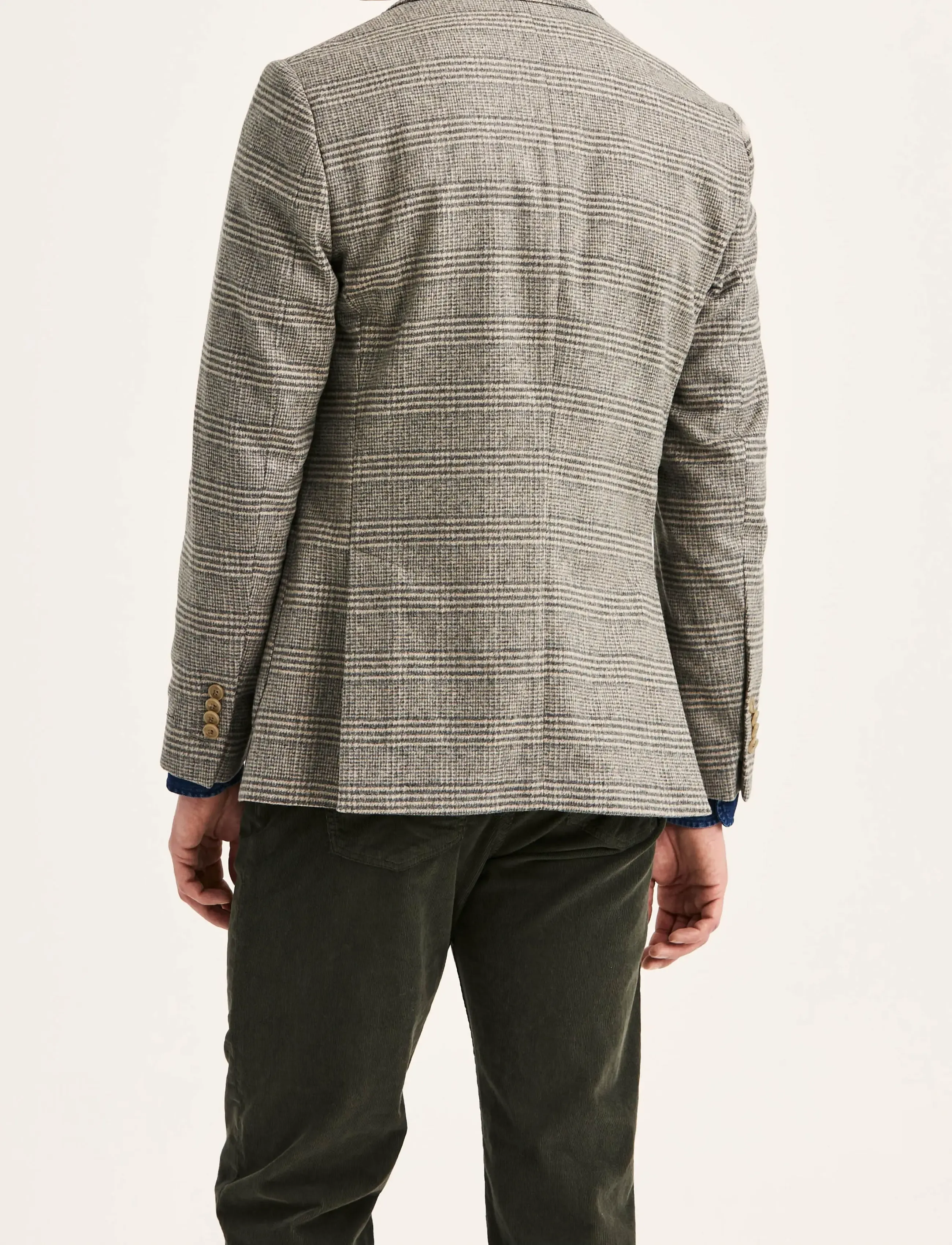 Morris - Soft Check Jacket - enkeltradede blazere - brown - 4