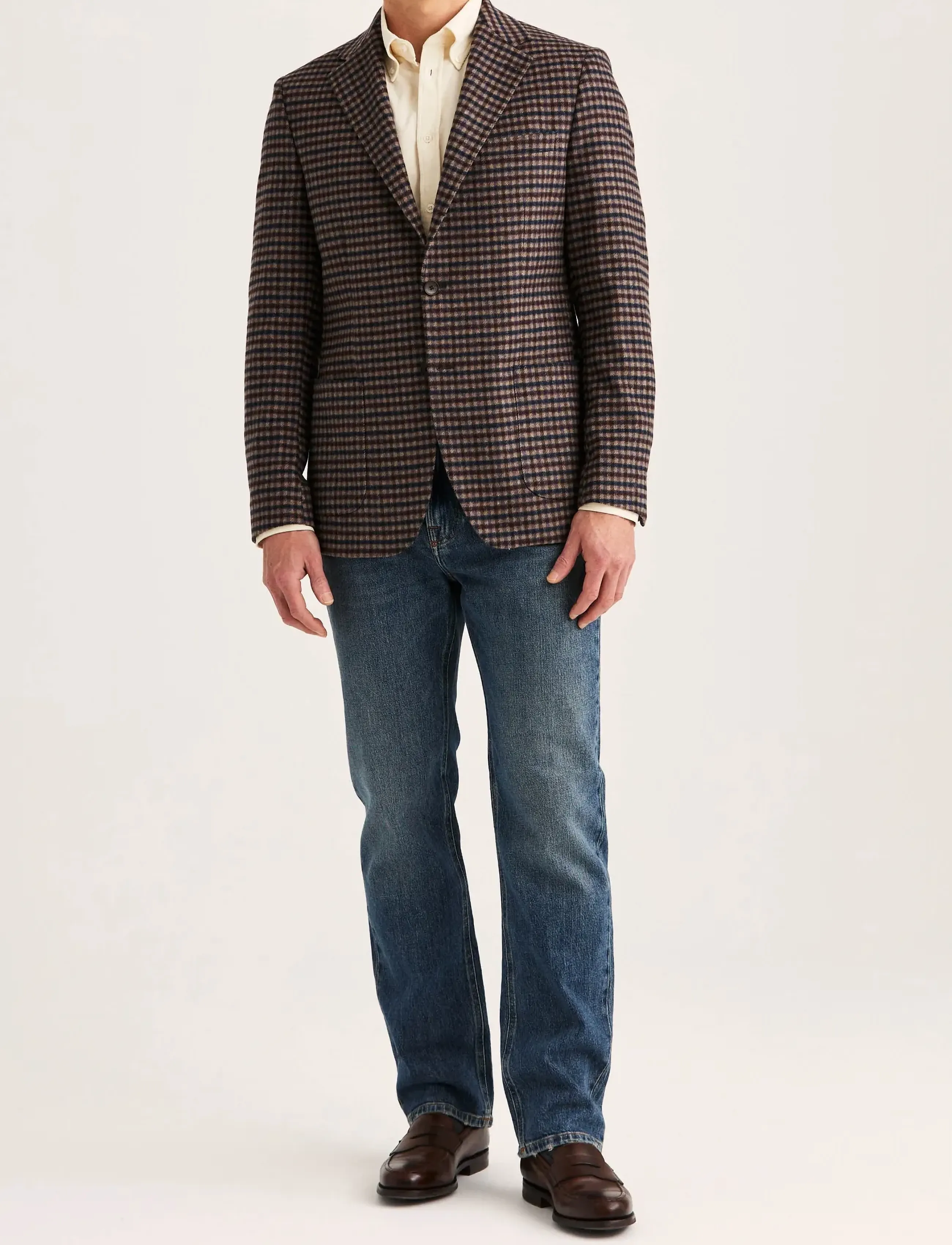 Morris Soft Check Jacket - Riided - BROWN / brown