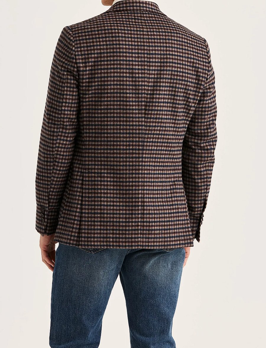Morris - Soft Check Jacket - einreiher - brown - 4
