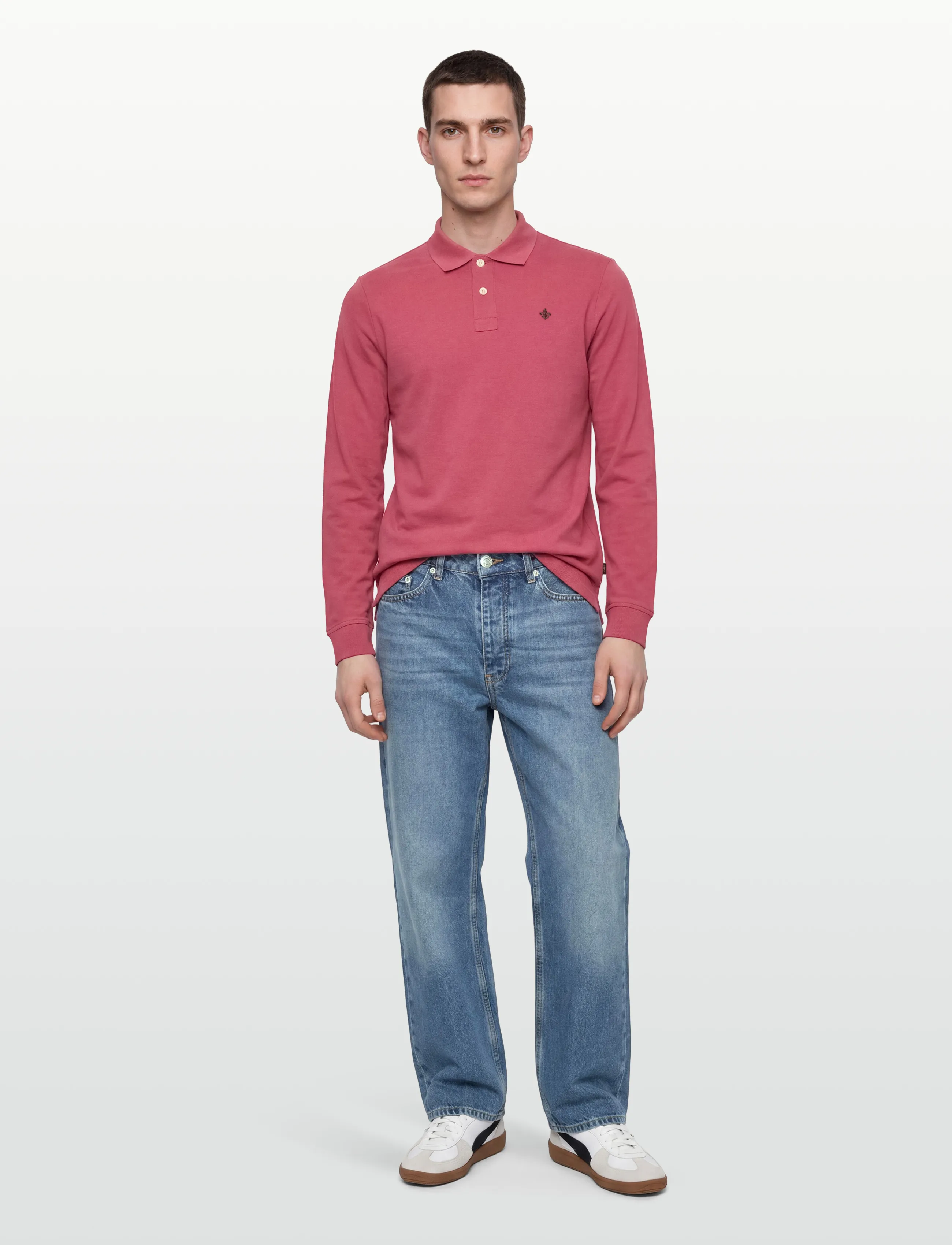 Morris Camden LS Polo - Polo Shirts - PINK / pink/rose