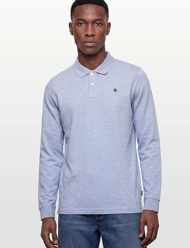 Morris - Camden LS Polo Shirt - langærmede poloer - blue - 3