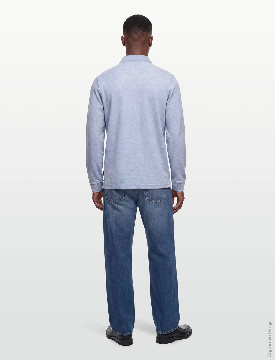 Morris - Camden LS Polo Shirt - langermede - blue - 4