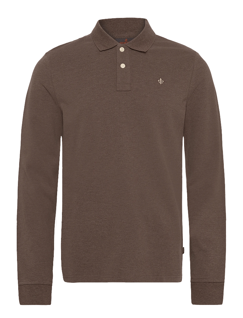 Morris - Camden LS Polo Shirt - langærmede poloer - brown - 1