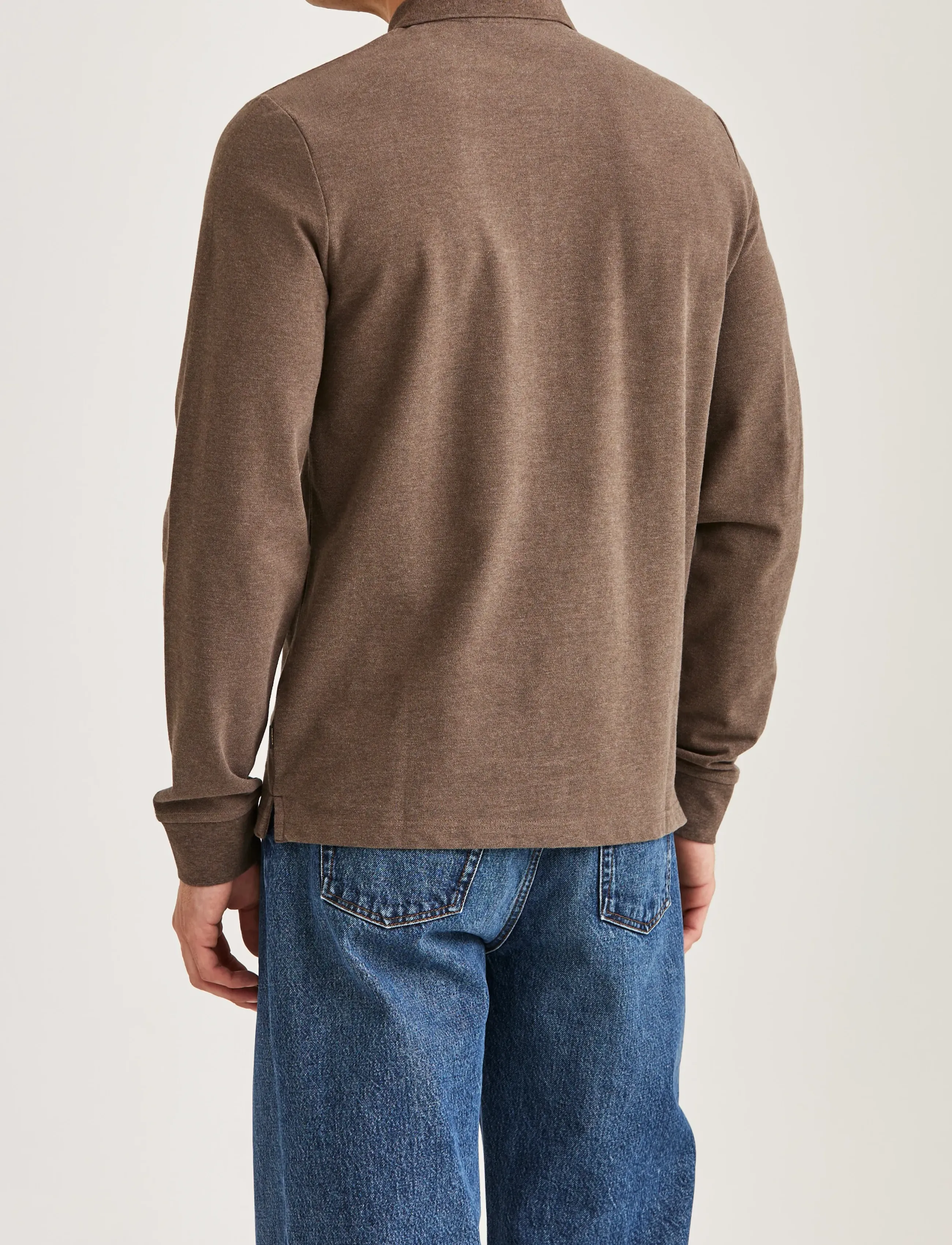 Morris - Camden LS Polo Shirt - langærmede poloer - brown - 4
