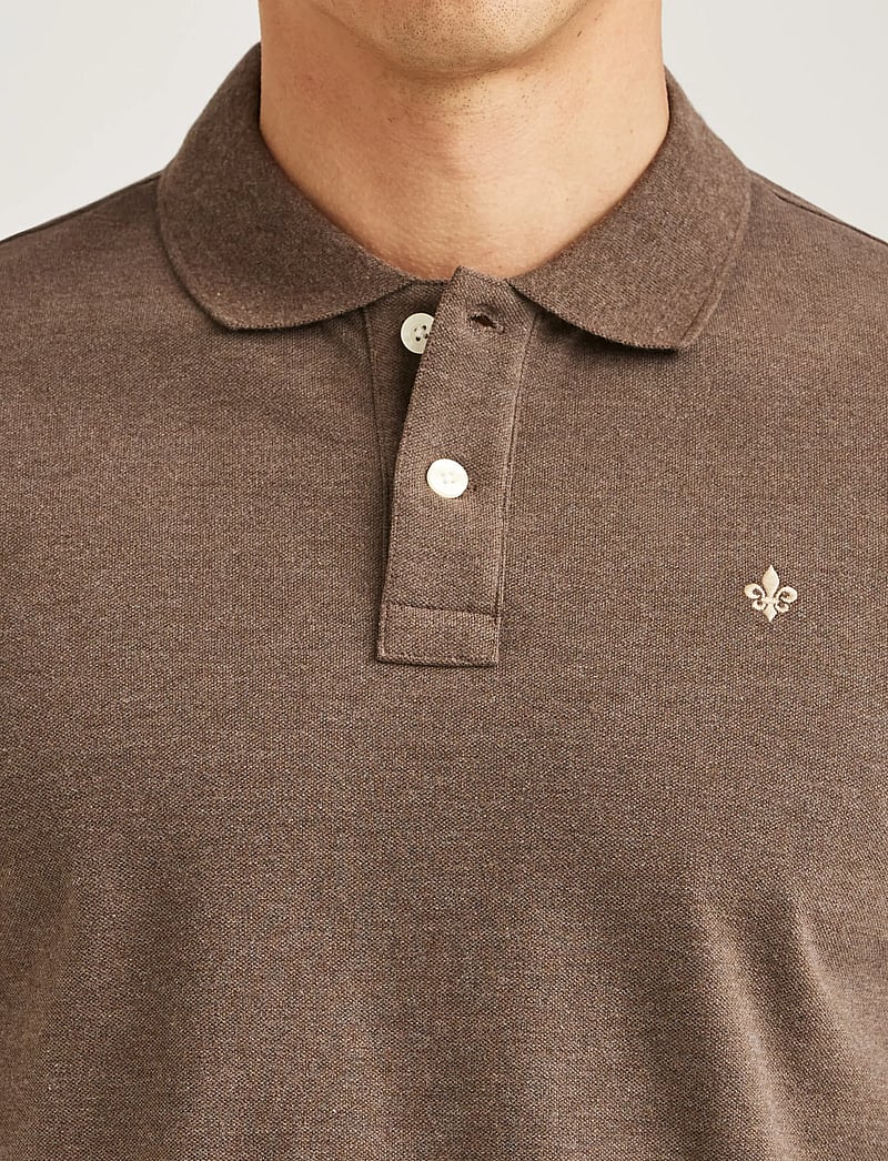 Morris - Camden LS Polo Shirt - langærmede poloer - brown - 5