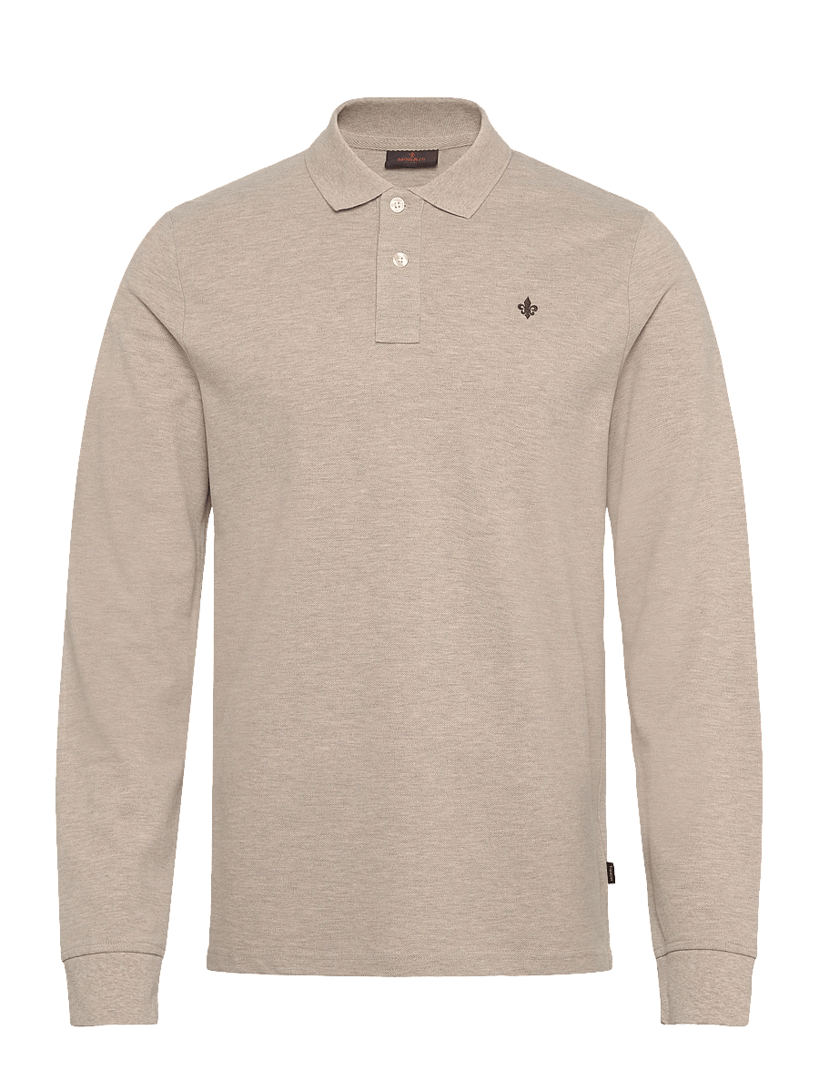 Morris - Camden LS Polo Shirt - långärmade pikéer - khaki - 1