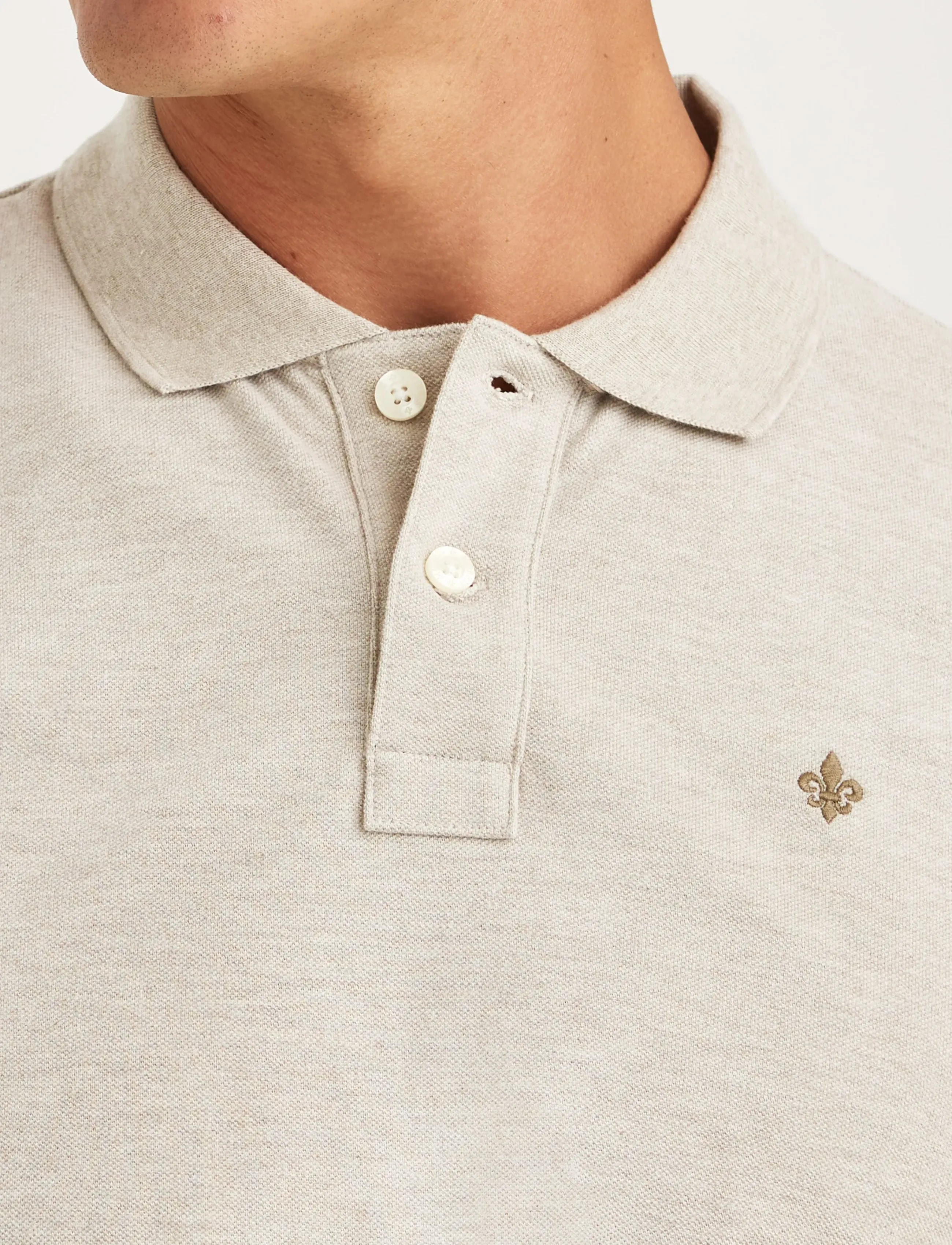 Morris - Camden LS Polo Shirt - long-sleeved polos - khaki - 5