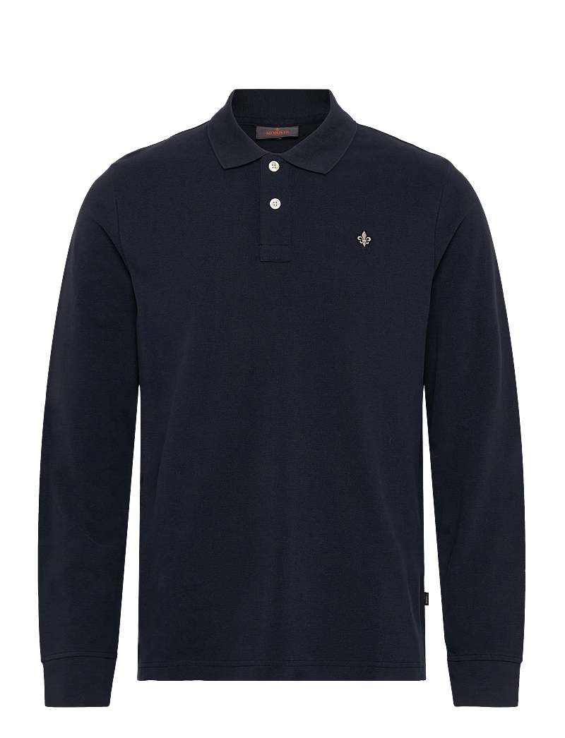 Morris - Camden LS Polo Shirt - langærmede poloer - old blue - 1