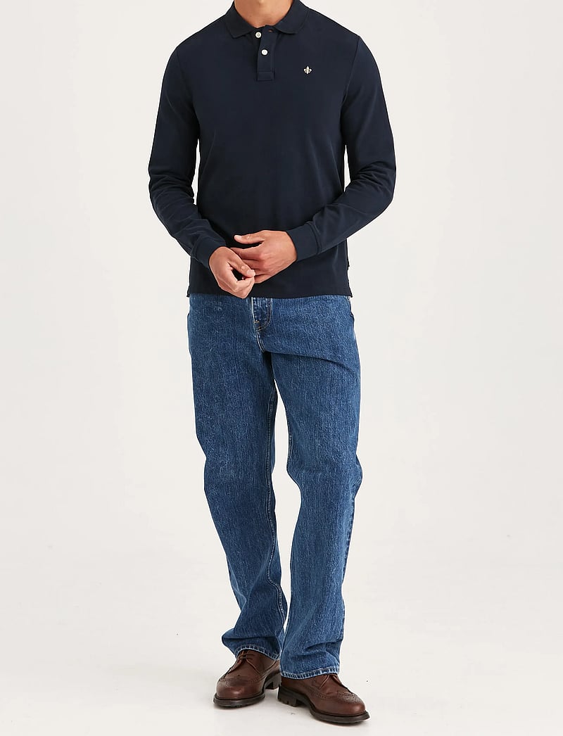 Morris - Camden LS Polo Shirt - langærmede poloer - old blue - 3