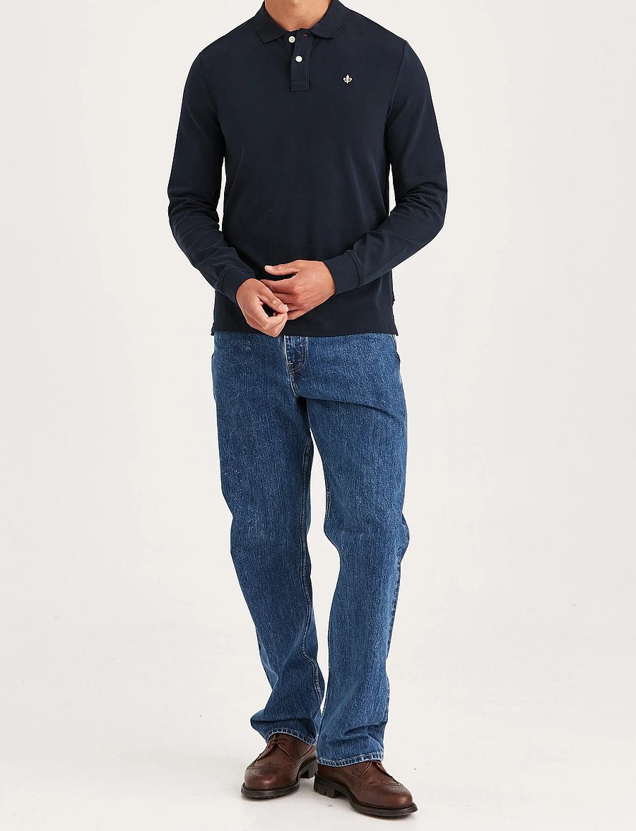 Morris - Camden LS Polo Shirt - langärmelig - old blue - 3