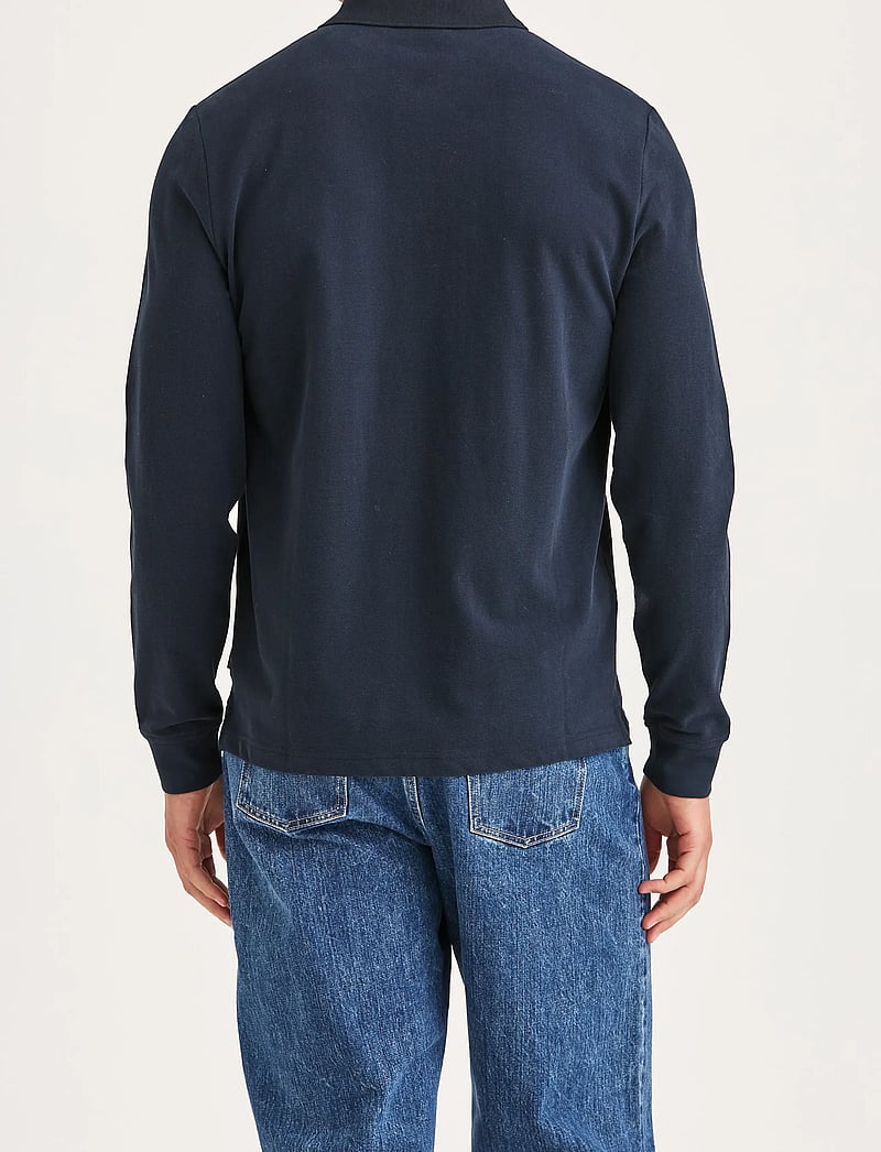 Morris - Camden LS Polo Shirt - langærmede poloer - old blue - 4