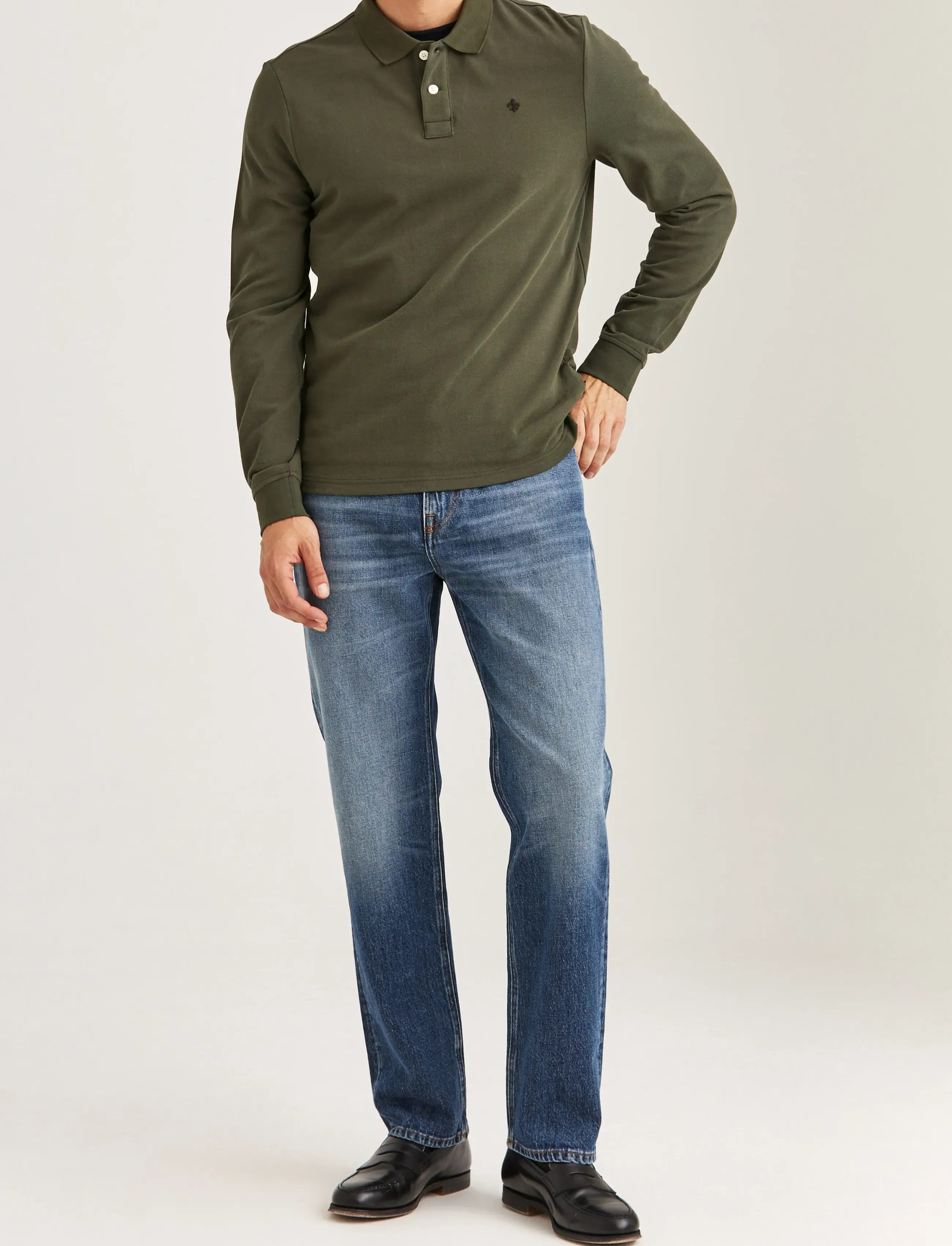 Morris - Camden LS Polo Shirt - olive - 3