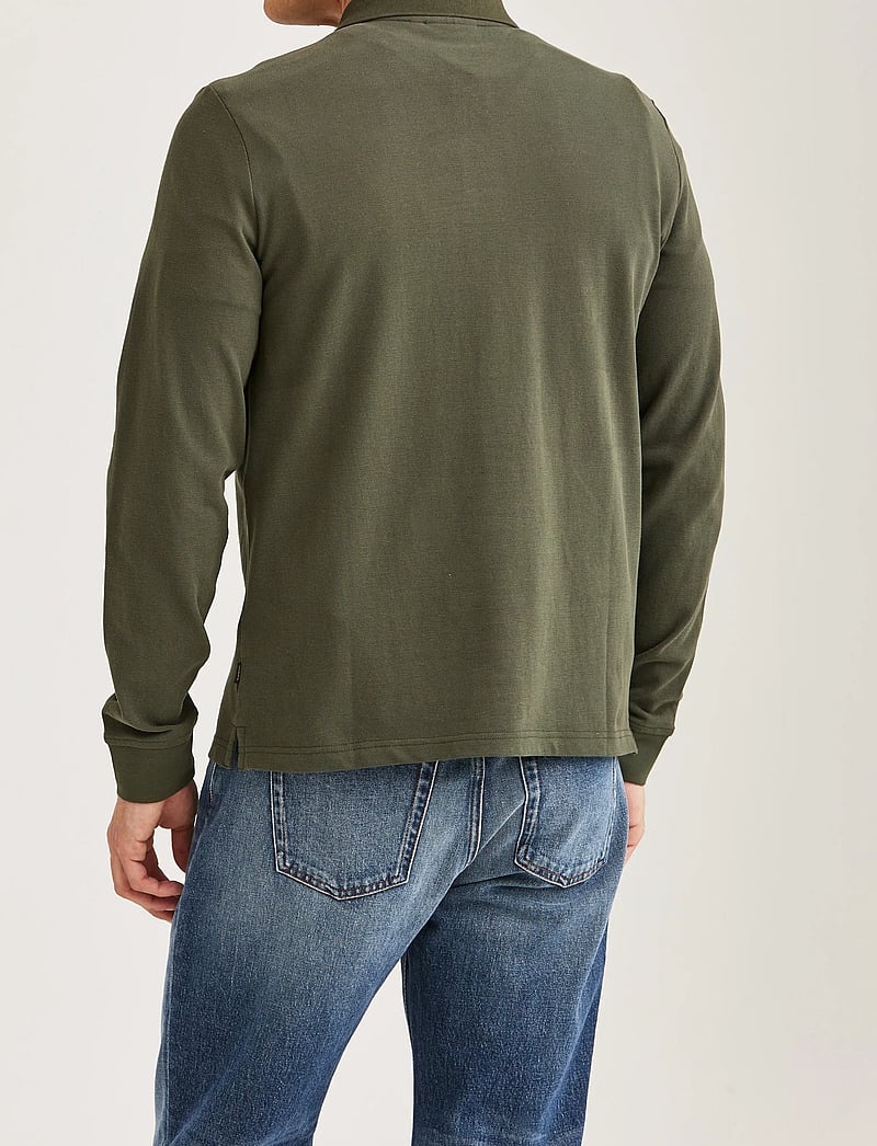 Morris - Camden LS Polo Shirt - langärmelig - olive - 4