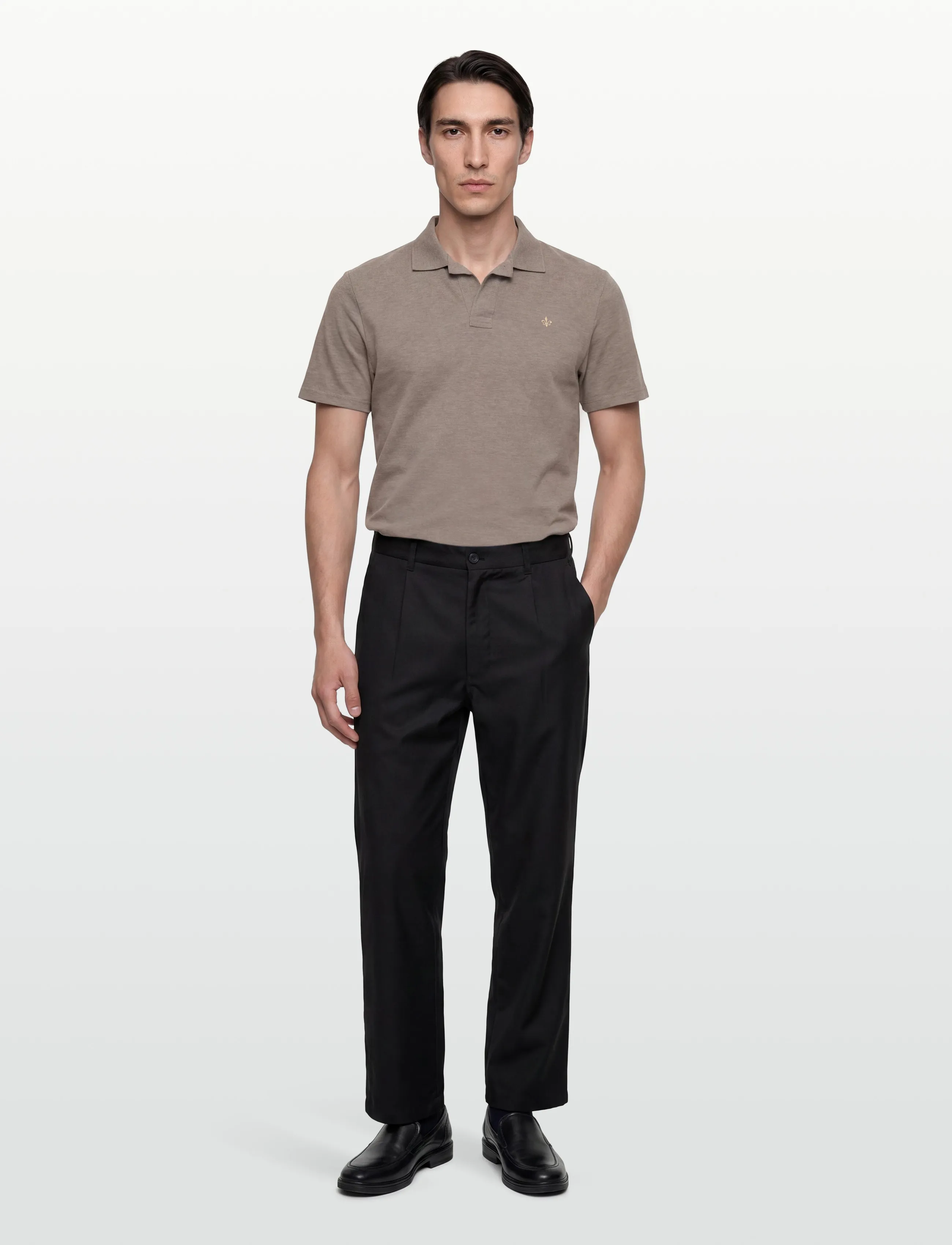 Morris Dylan Piqué Shirt, XL, Brown, Poloer > Kortærmede, Herre