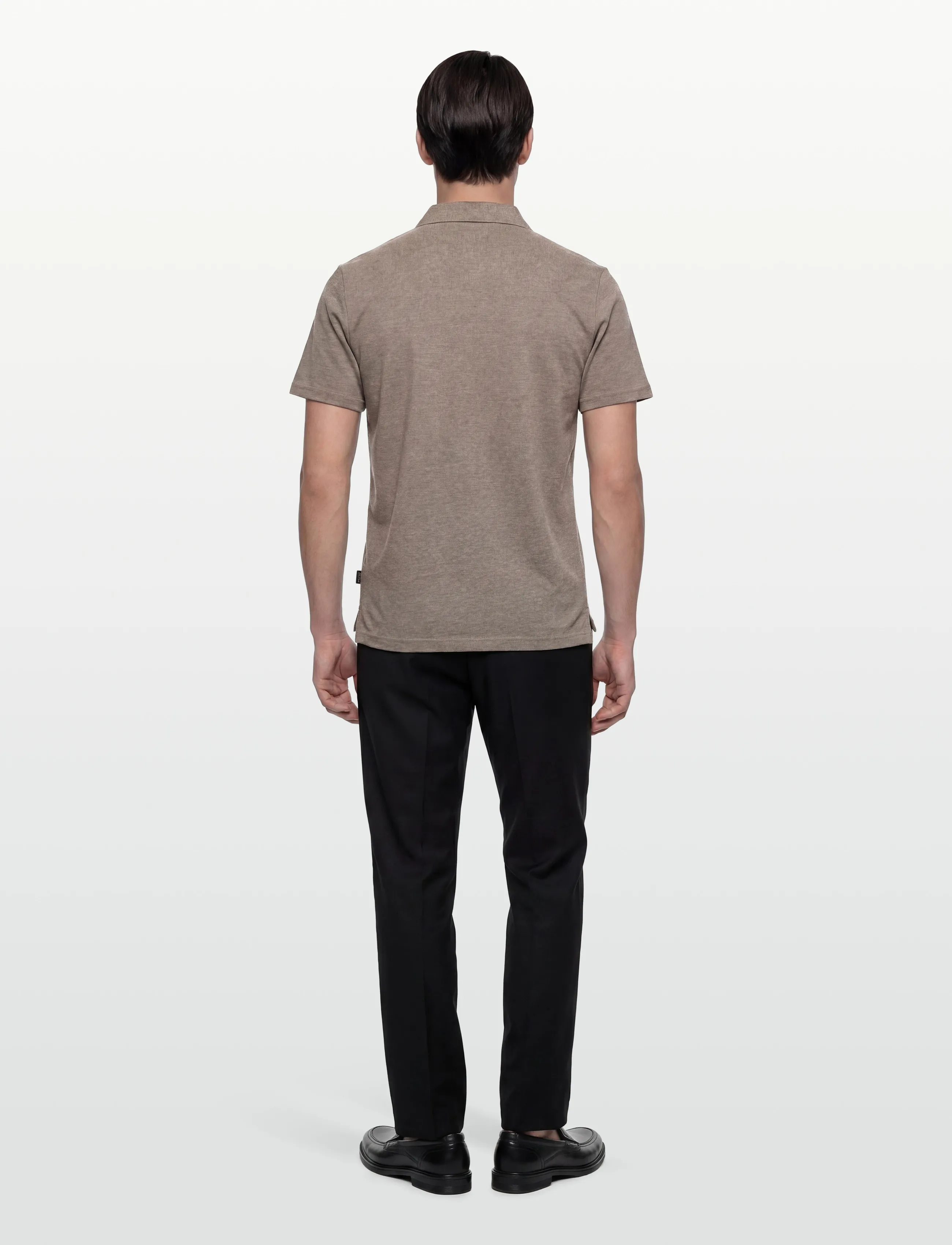 Morris - Dylan Piqué Shirt - short-sleeved polos - brown - 4