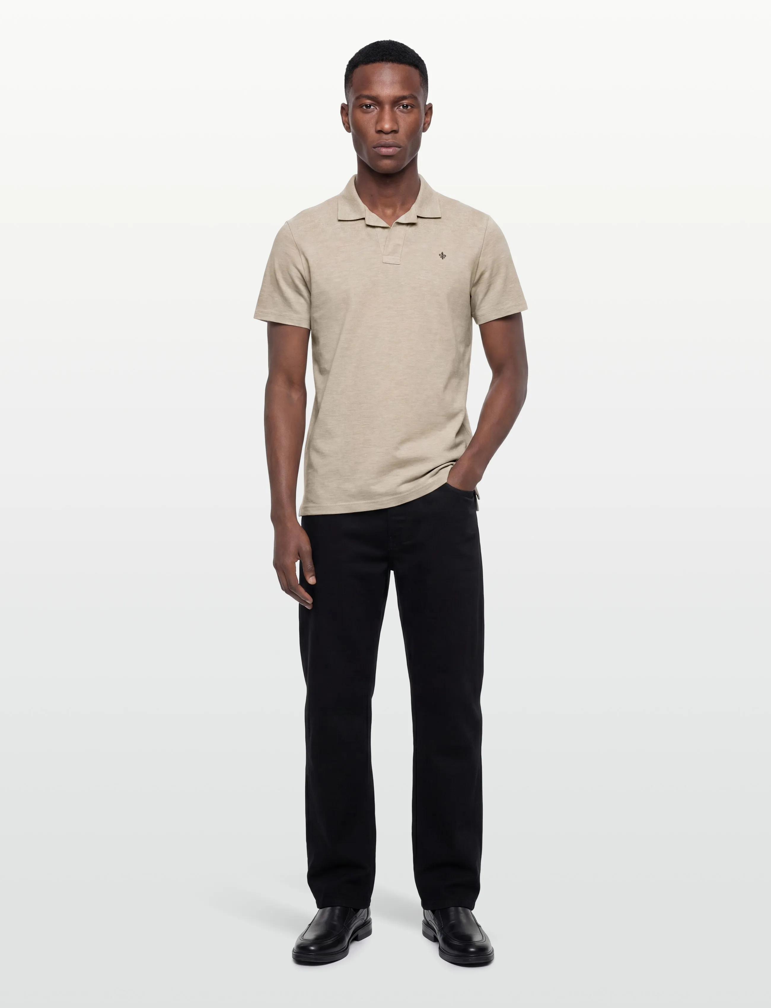 Morris Dylan Piqué Shirt - Polo Shirts - KHAKI / beige