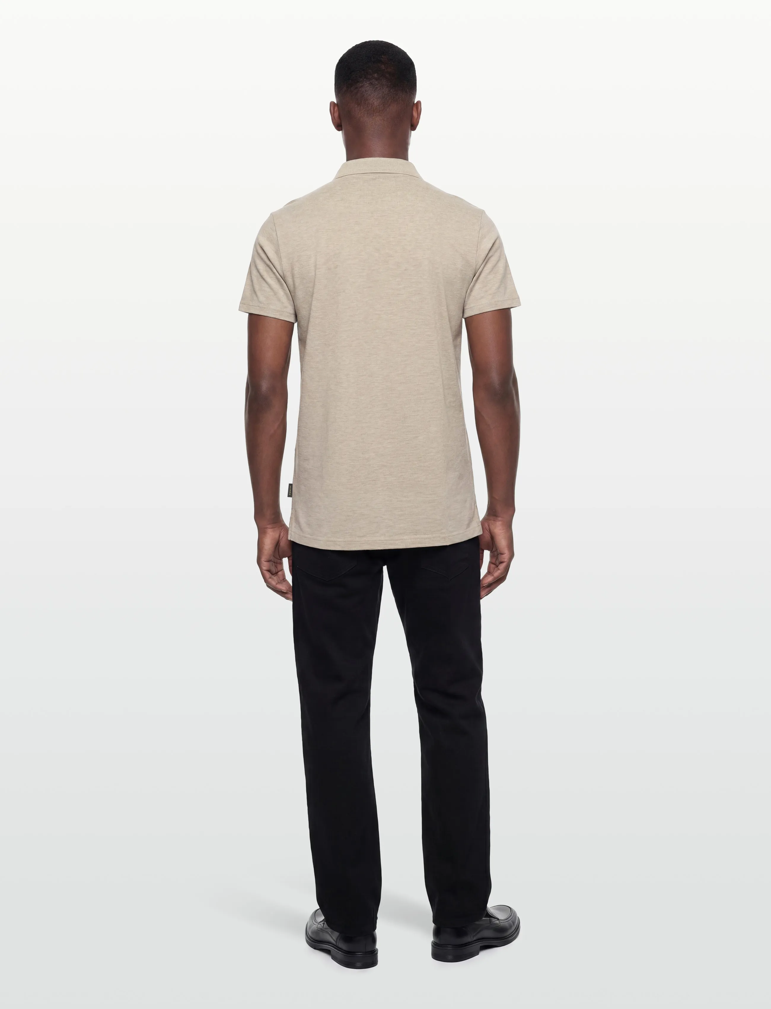 Morris - Dylan Piqué Shirt - short-sleeved polos - khaki - 4