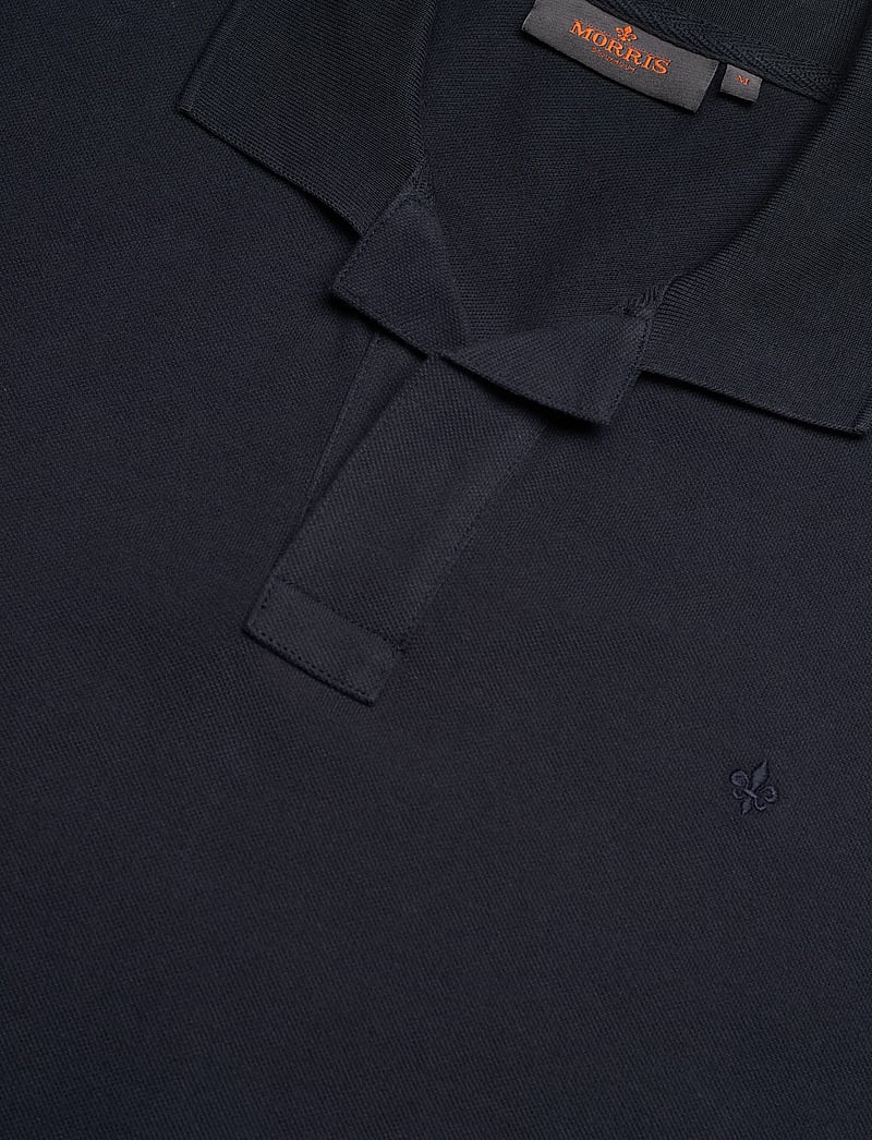 Morris - Dylan Piqué Shirt - short-sleeved polos - old blue - 2