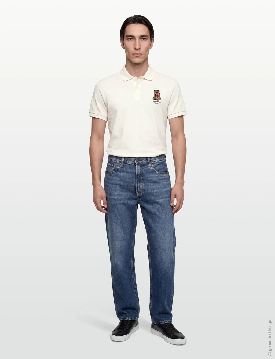 Morris - Barton Piqué Shirt - short-sleeved polos - off white - 0