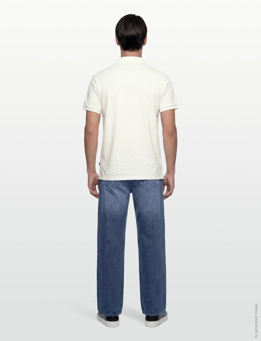 Morris - Barton Piqué Shirt - short-sleeved polos - off white - 4