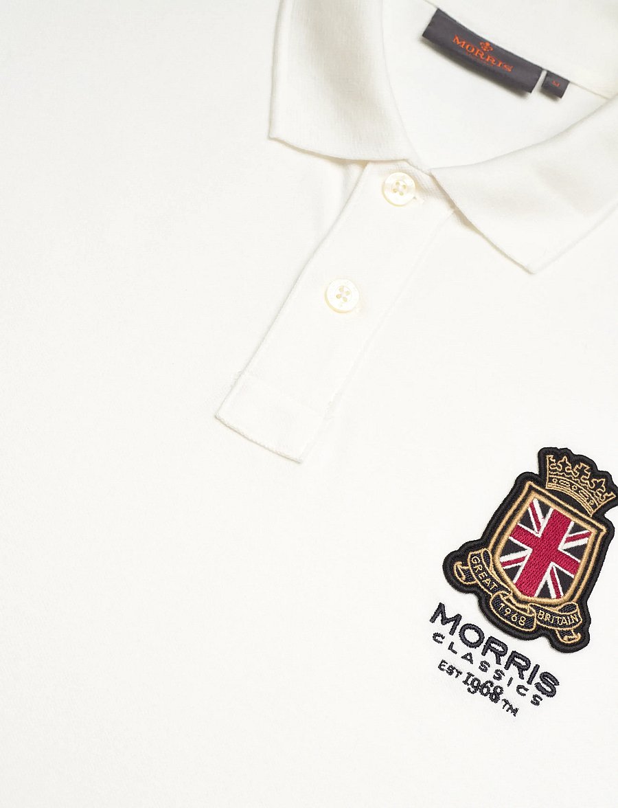Morris - Barton Piqué Shirt - kurzärmelig - off white - 5