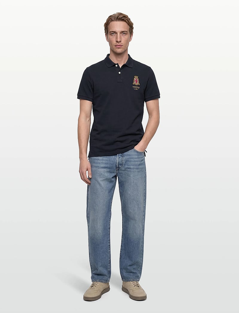 Morris - Barton Piqué Shirt - kortærmede poloer - old blue - 0