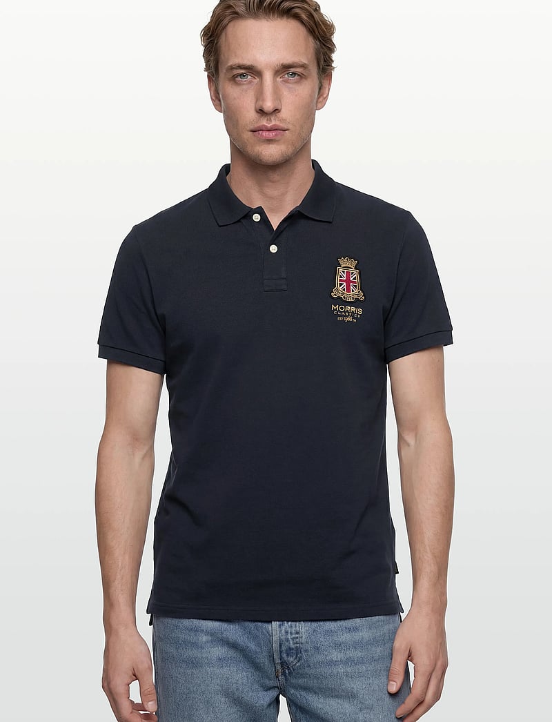 Morris - Barton Piqué Shirt - kortærmede poloer - old blue - 3