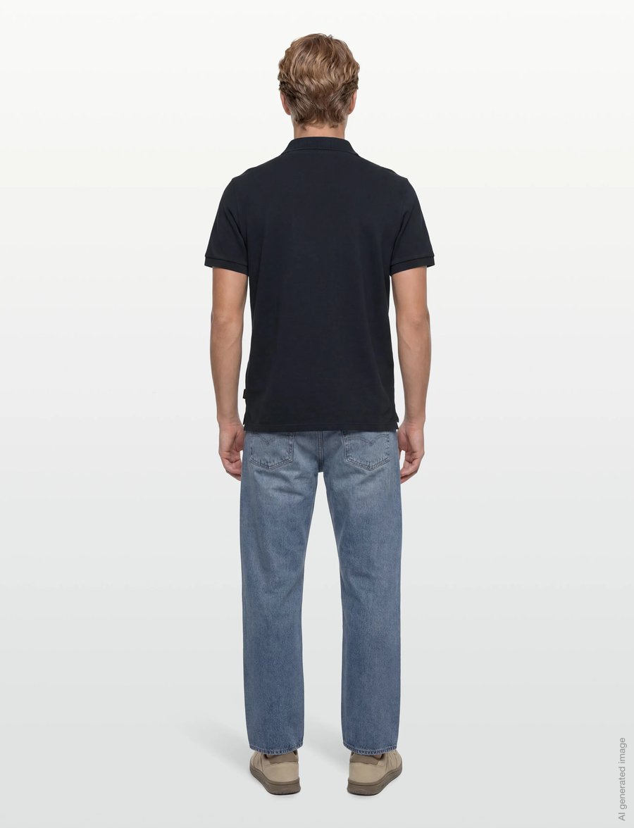Morris - Barton Piqué Shirt - short-sleeved polos - old blue - 4
